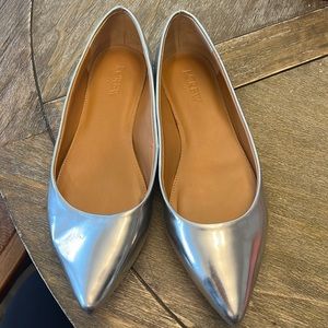 J.Crew Silver Flats, Size 7.5